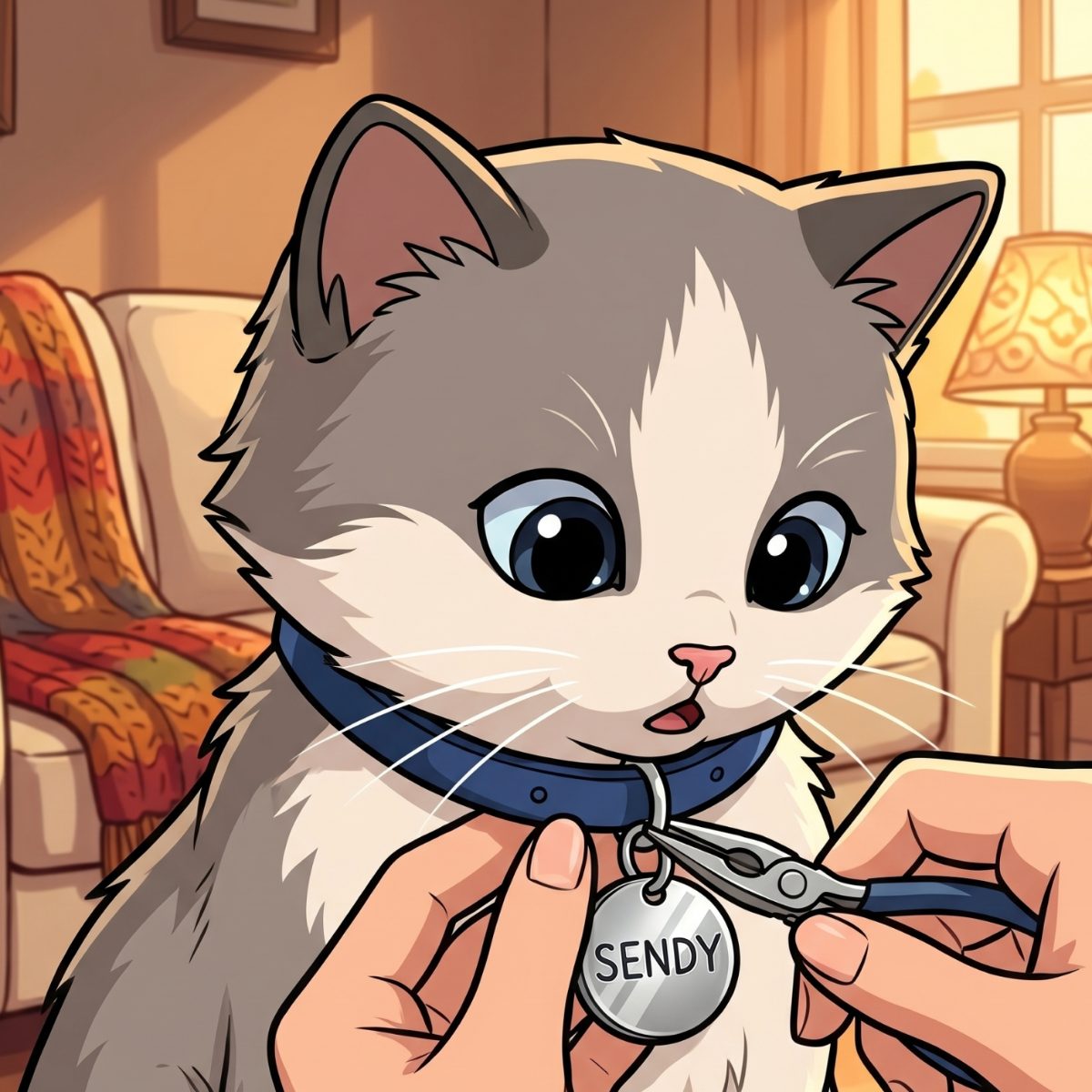 The engraved Sendy tag
